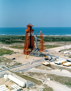 Mercury 9 auf der Startrampe