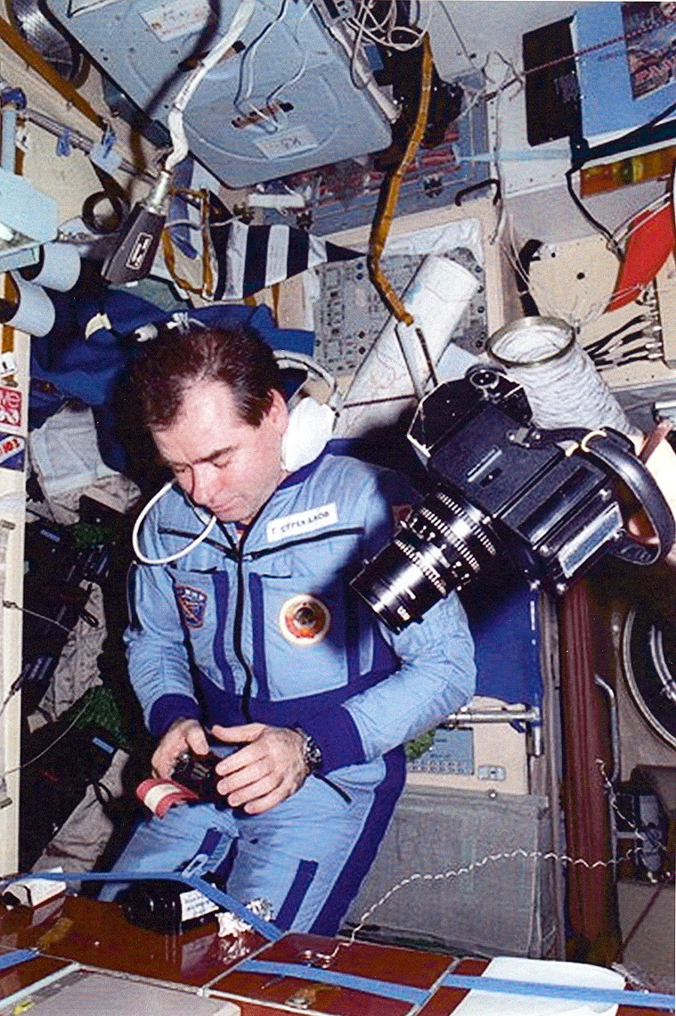 Strekalow an Bord der Mir