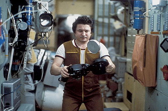 Leonid Kisim an Bord der Mir