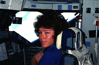 Fisher an Bord des Shuttle