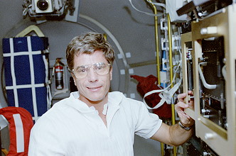 Blaha onboard Space Shuttle