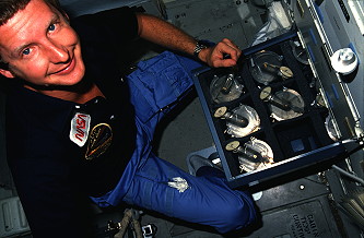 Hawley an Bord des Space Shuttle