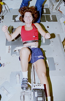 Weber an Bord des Space Shuttle