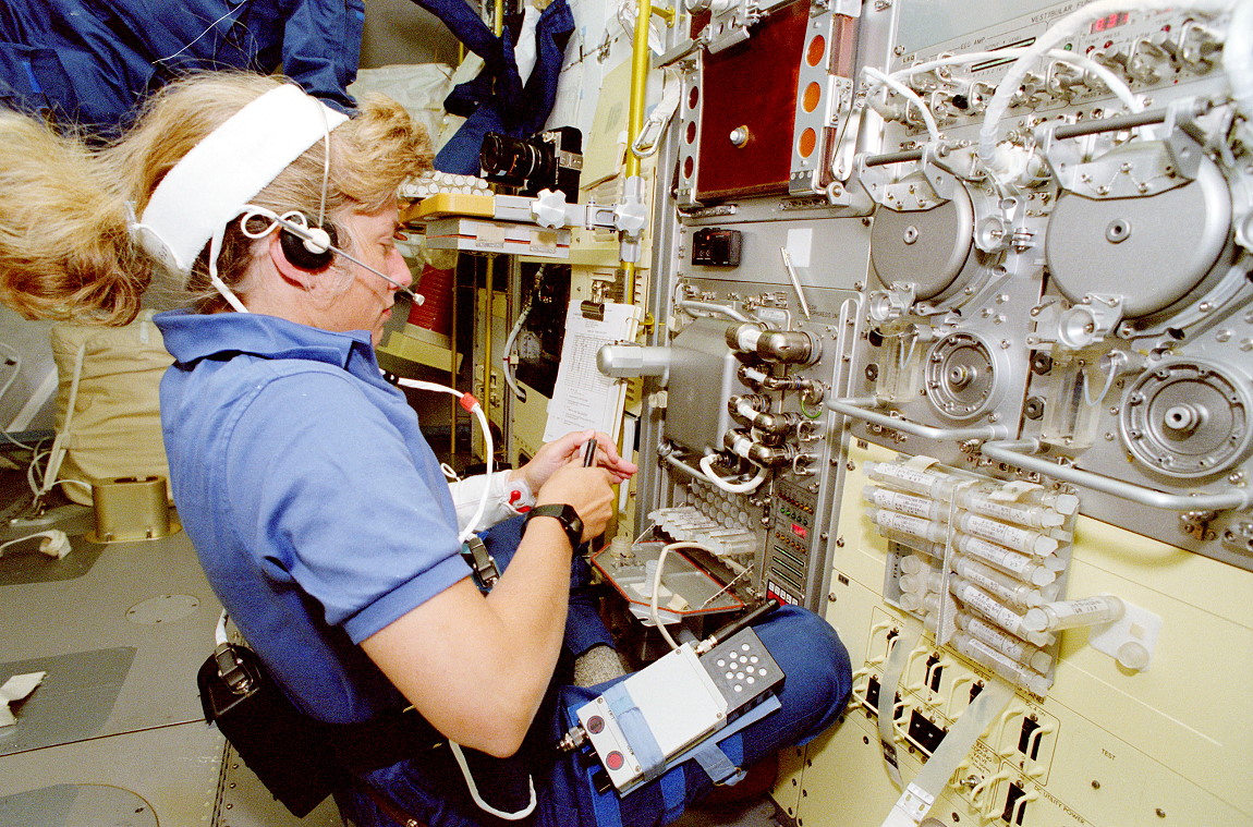 Davis onboard Space Shuttle