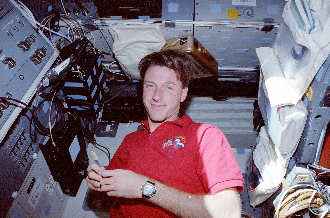 Foale onboard Space Shuttle