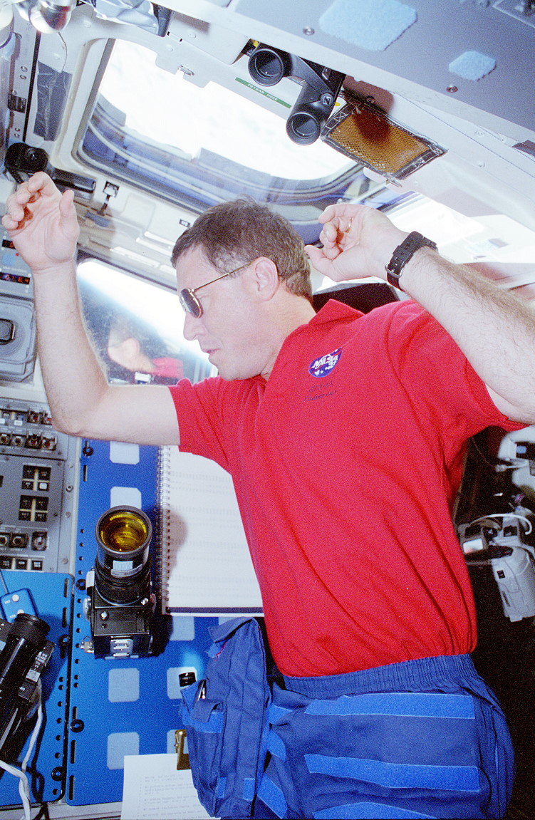 Baker onboard Space Shuttle