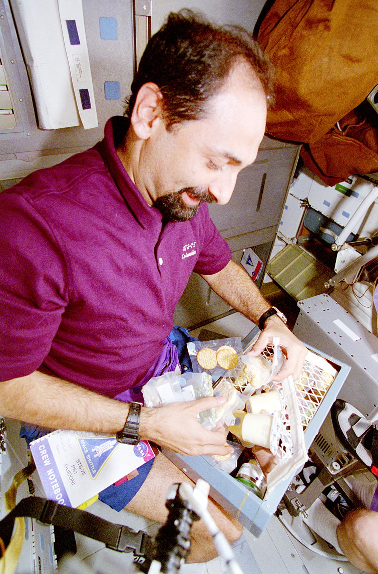 Guidoni onboard Space Shuttle