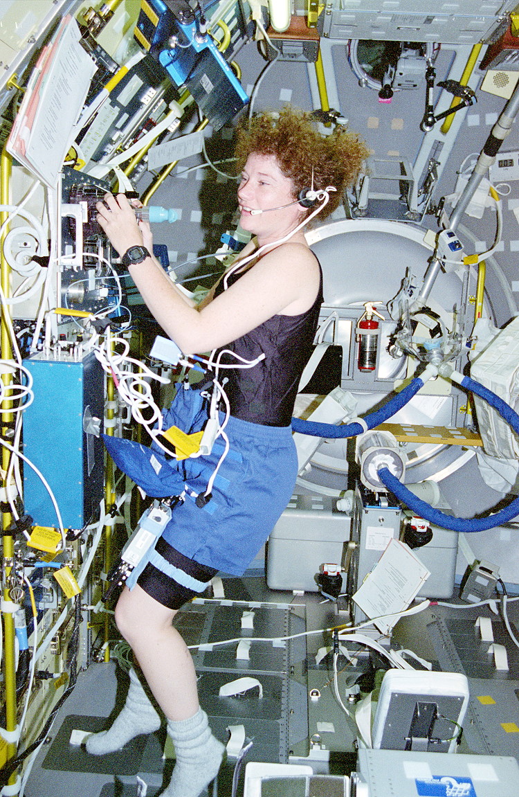 Helms onboard Space Shuttle