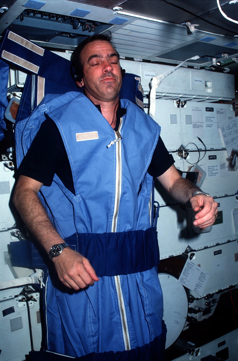 Schlafen an Bord des Shuttle