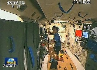 Liu Yang onboard Tiangong-1