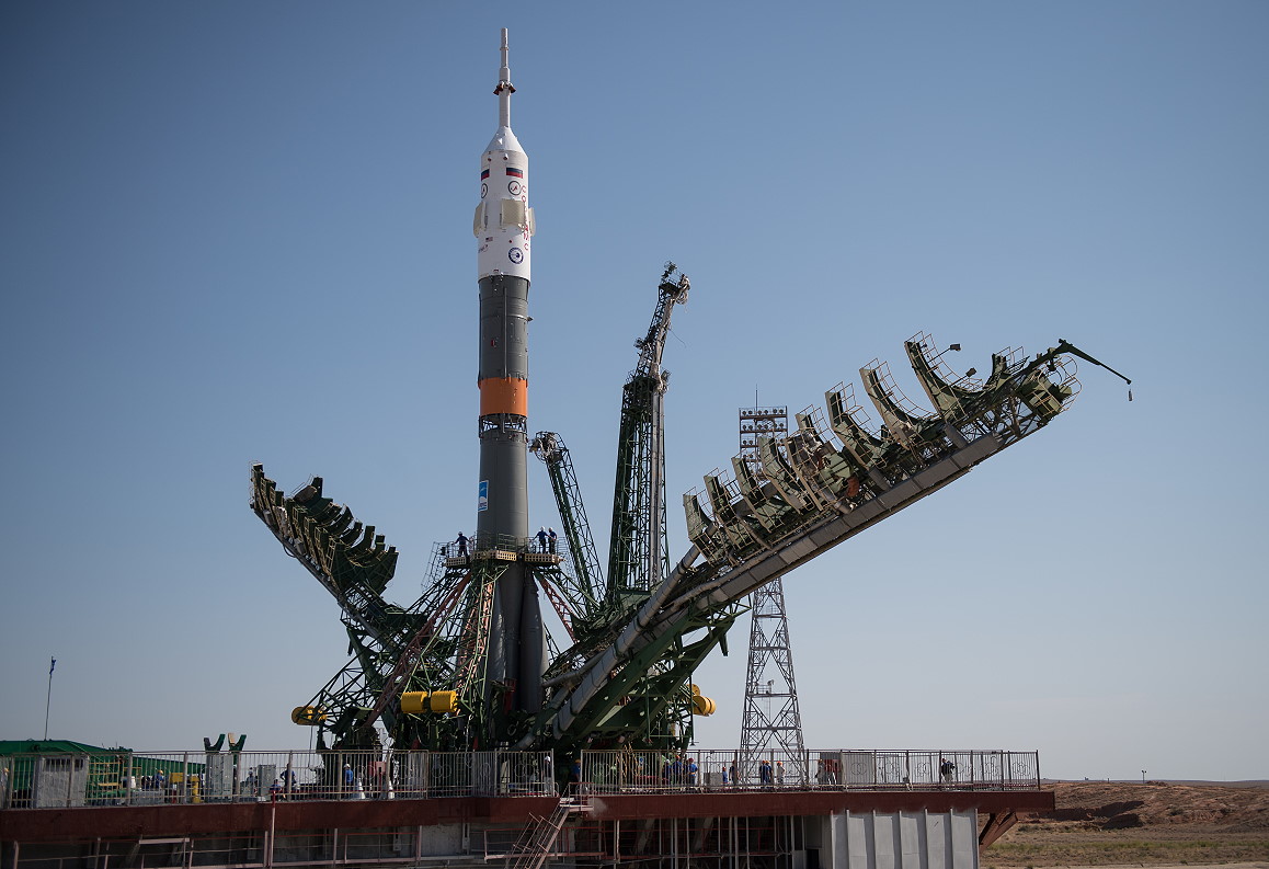 Soyuz MS-05 on the launch pad