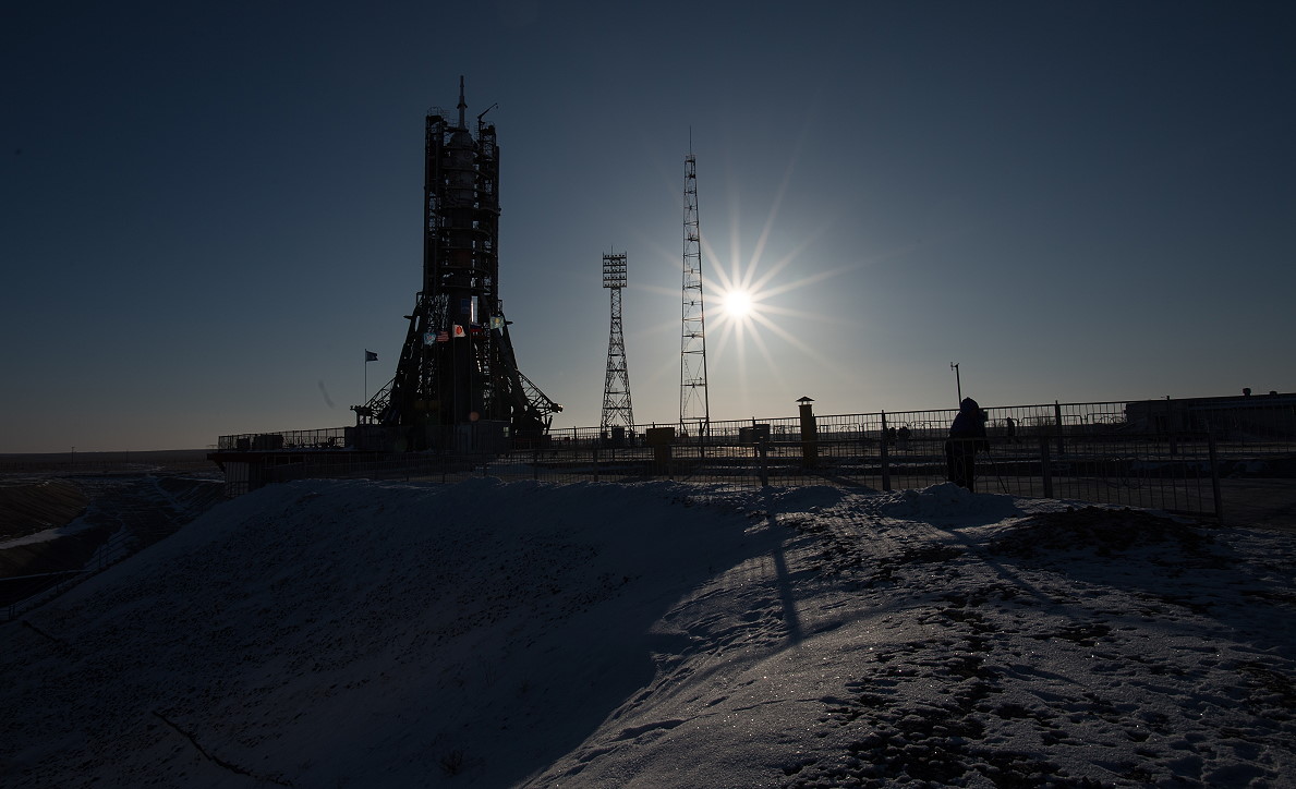 Soyuz MS-07 on the launch pad