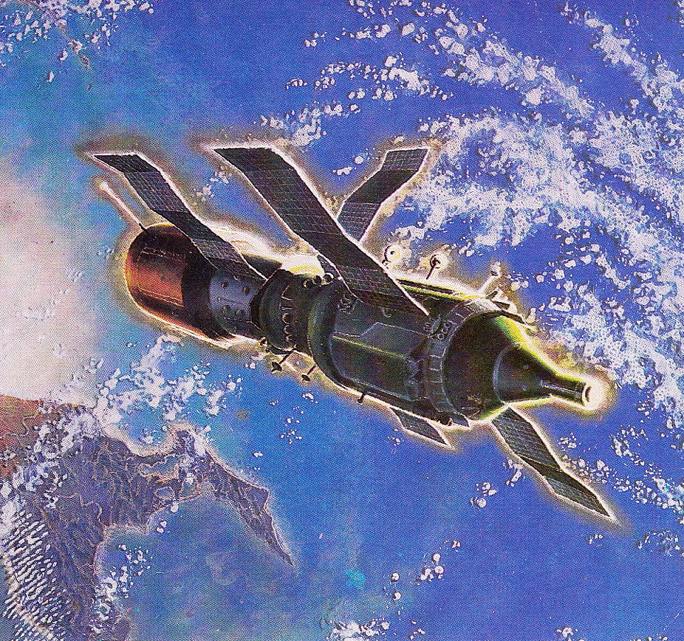 Saljut 7 mit Kosmos 1443