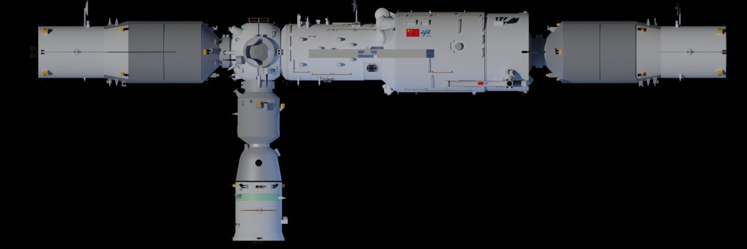 Tiangong after docking of Shenzhou-13